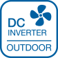 Η μονάδα είναι εξοπλισμένη με DC Inverter εξωτερικό ανεμιστήρα.